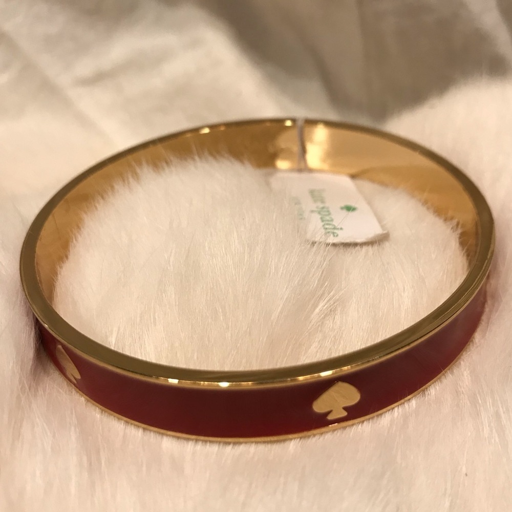 Kate Spade Bacchus Red Gold Plate Bangle Bracelet